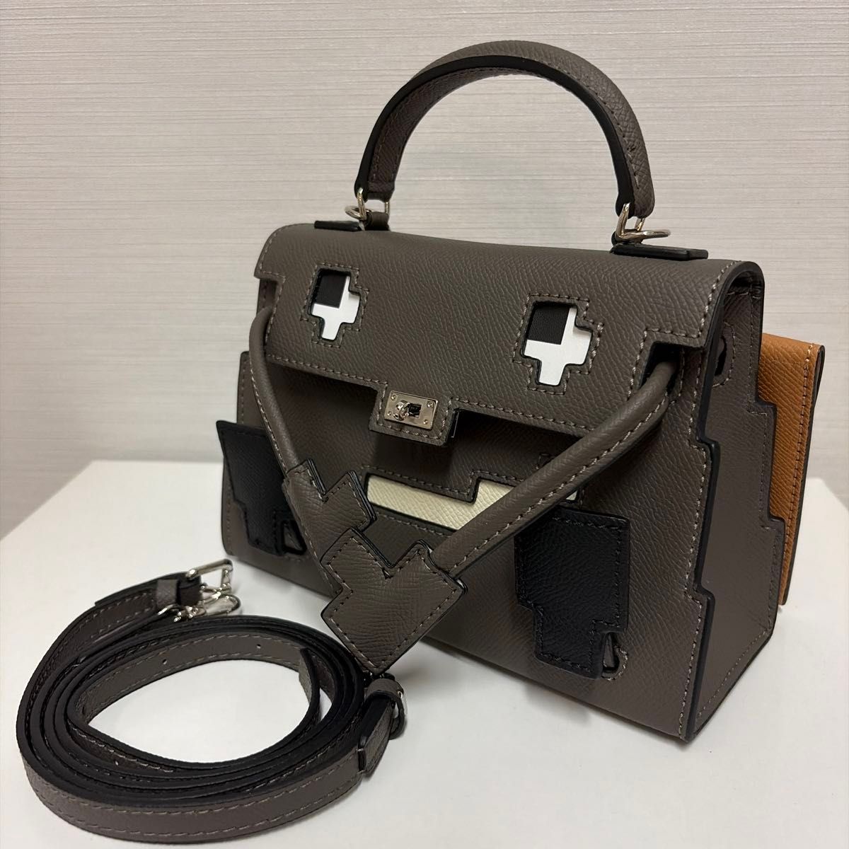 Pictogram Mini Shoulder Bag Handbag Gray Multi-Color