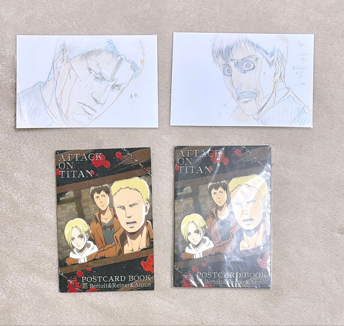 进击的巨人 明信片套装 马莱 贝尔托特 莱纳 阿尼 WIT STUDIO 线稿 原画 浅野恭司