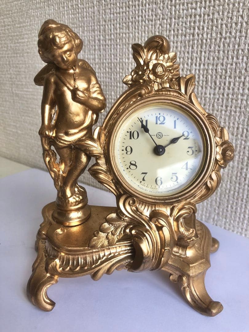 [Seikosha Mantel Clock] Angel, Antique, Hand-Wound, Fully Functional