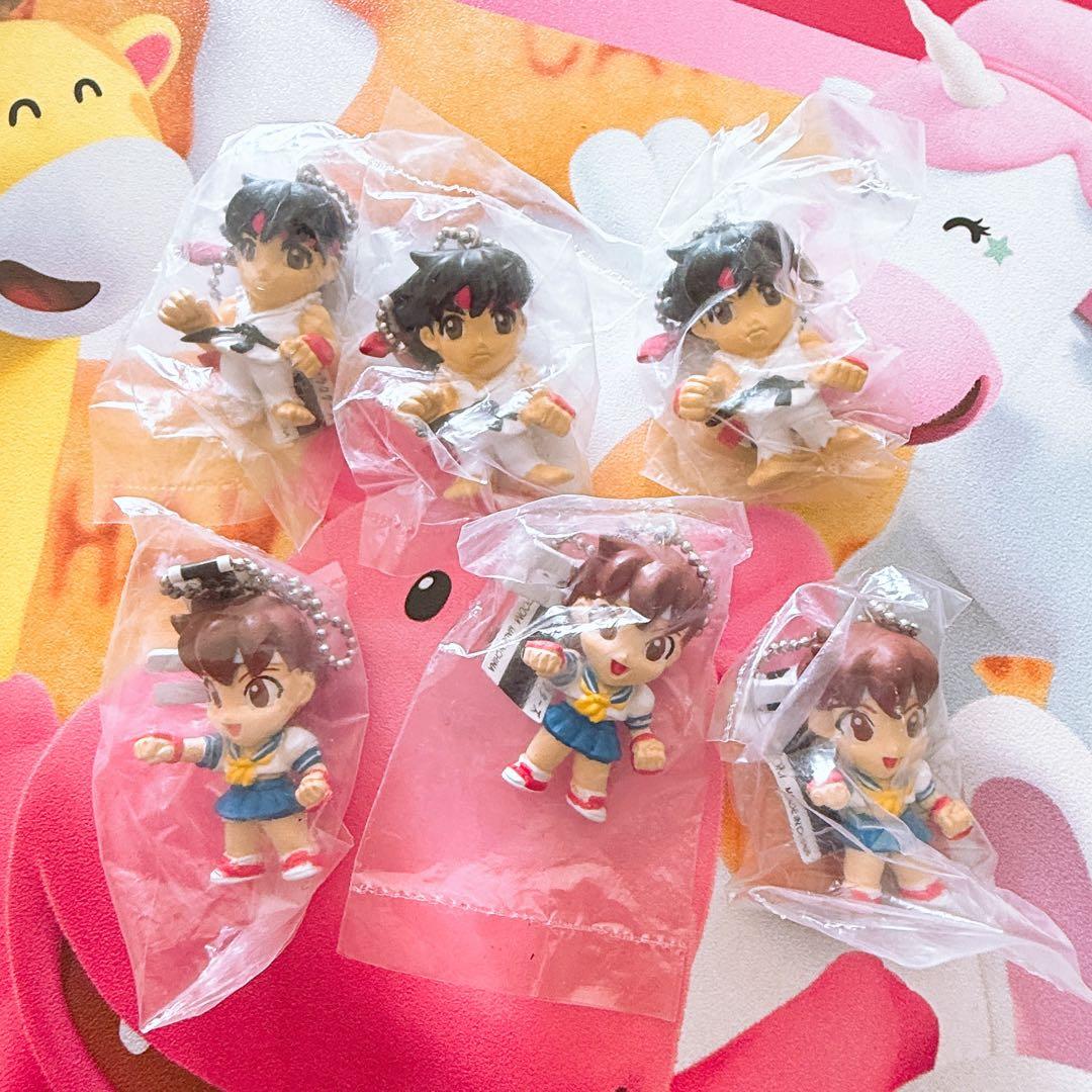 Capcom Ryu and Sakura Figure Ball Chain Mascot Lot