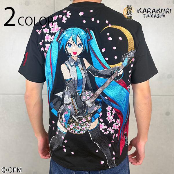 机关魂 × 初音未来 【初音未来】樱花盛开T恤 262007 机关魂 机关魂魄 初音未来 iXima 联名 短袖T恤 针织衫 刺绣 黑色 白色