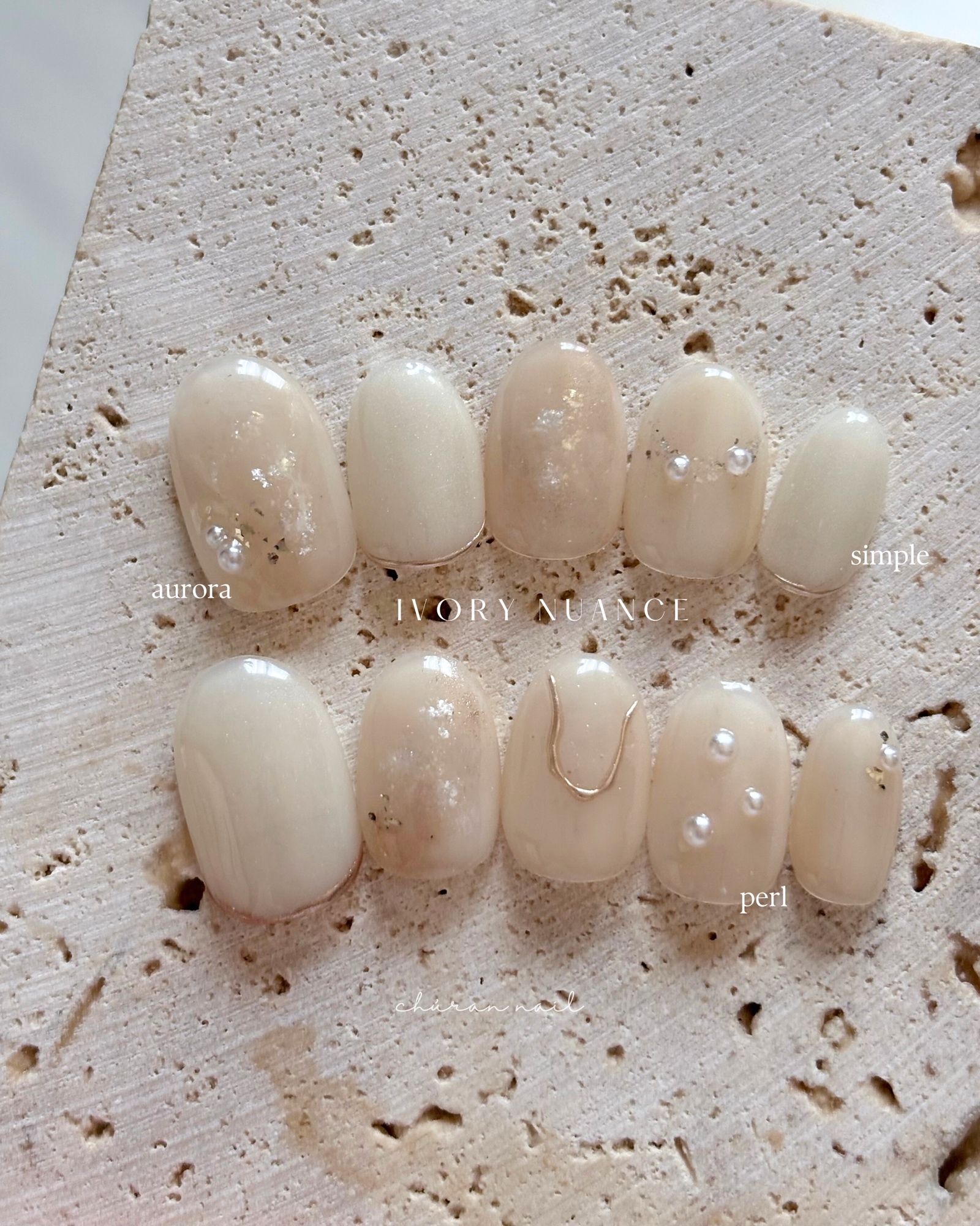 【 No34 】 Ivory nuance Original Design Nail Tips for Coming-of-Age Ceremony, Bridal Events, and Invitations - White Nails