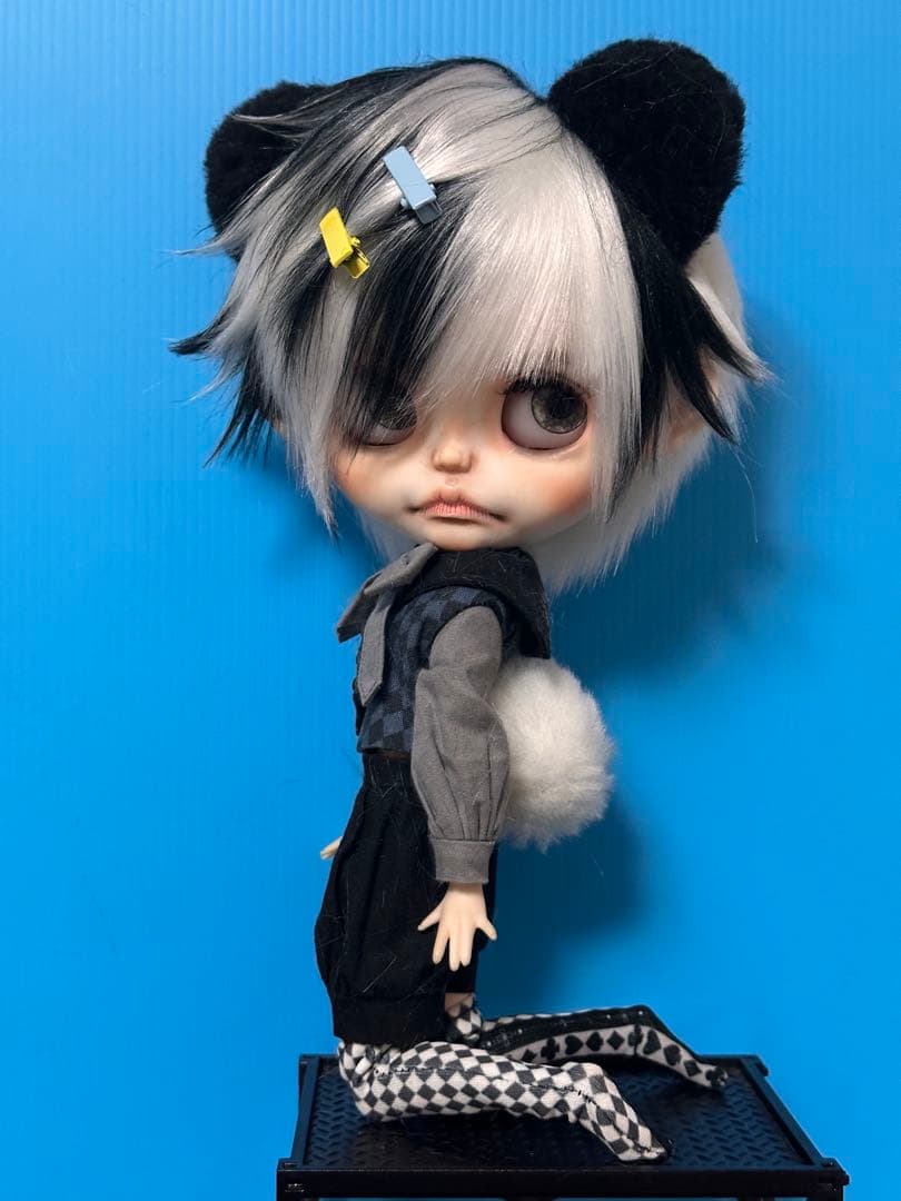 Aice Doll Bryce Faux Fur Wig White×Black Panda