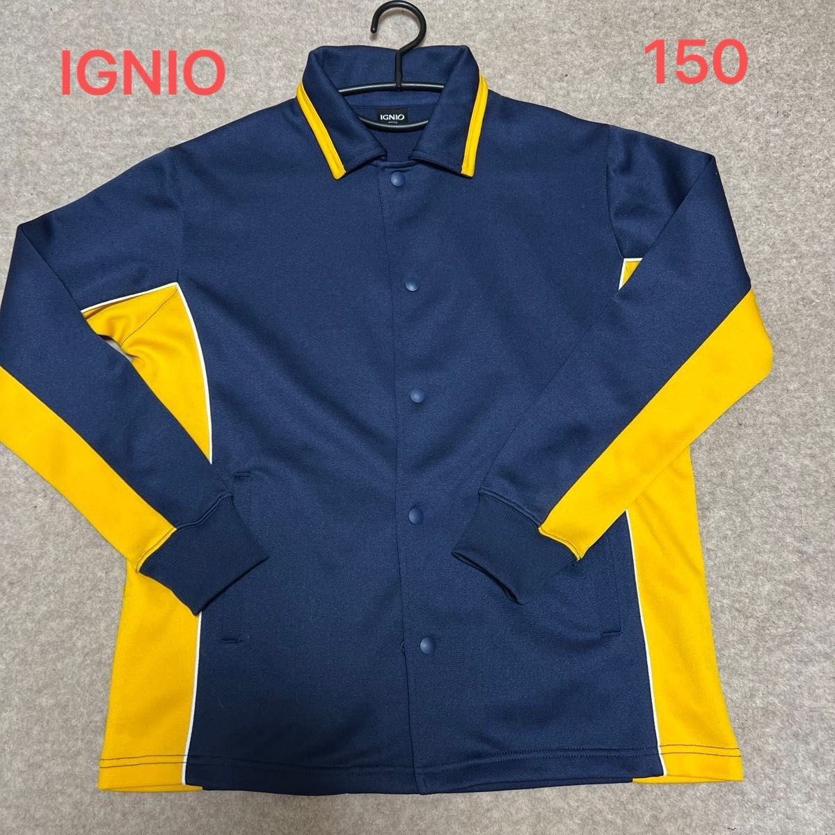 ¥2980 タグ無し IGNIO ジャージジャケット 150 ネイビー バスケット 吸汗 速乾 暖かい 長袖ジャケット スポーツ