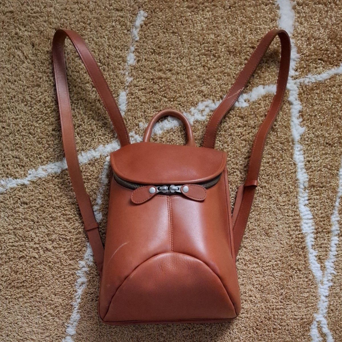 【Price Drop】Genuine Leather Backpack, Brown, Women’s, Simple Style