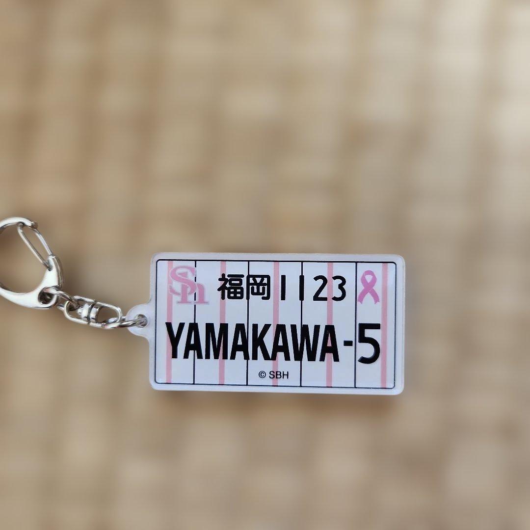 Fukuoka SoftBank Hawks Takao Yamakawa Number Plate Style Acrylic Keychain
