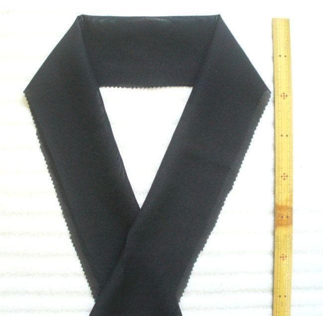16×110厘米 黑色 绉纱? 透织 零头布 半领 面料 丝绸 改造 材料