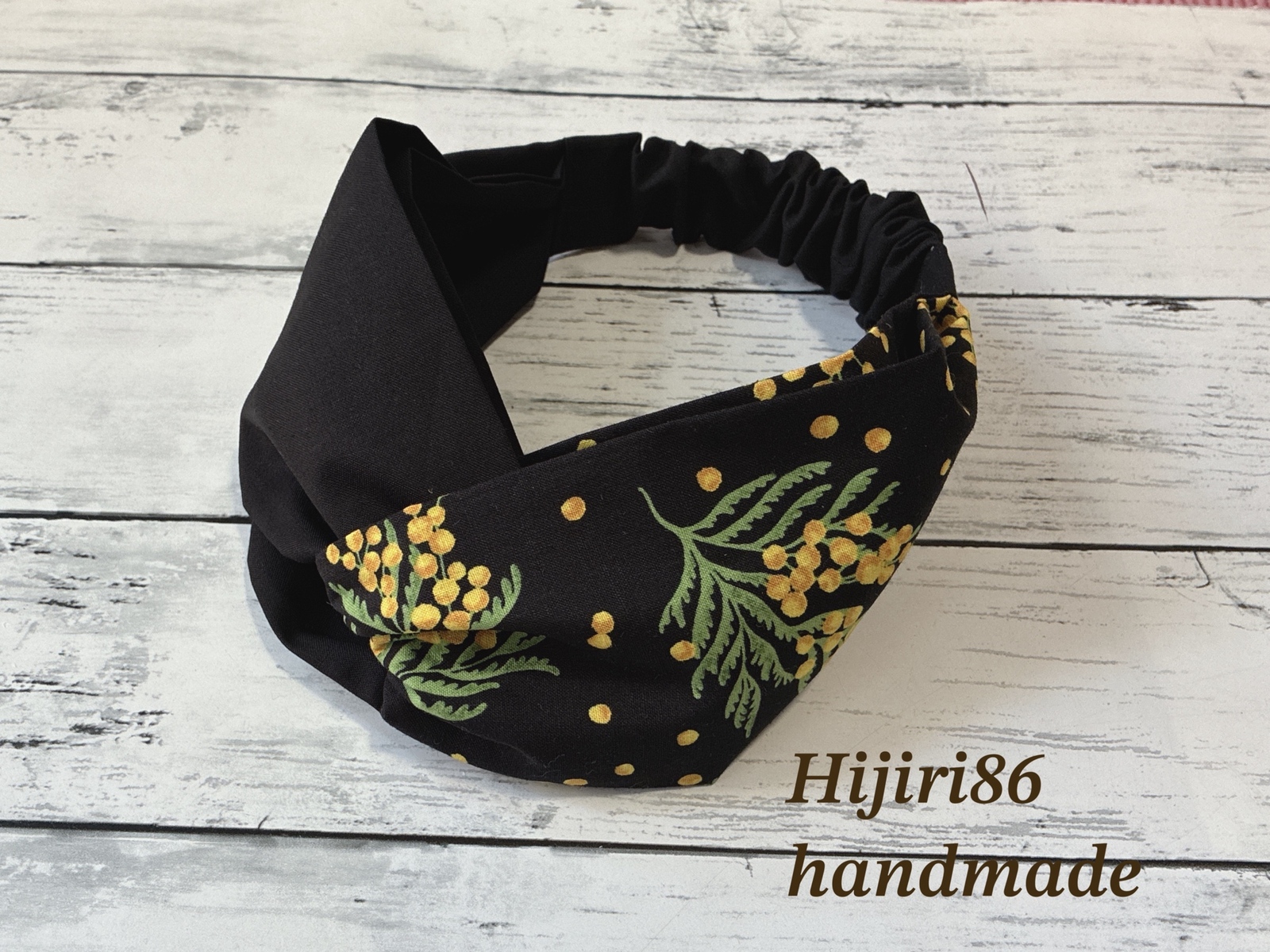 [[可选尺寸] HijiriOriginal 含羞草×黑色 交叉带发箍 发带 发头巾