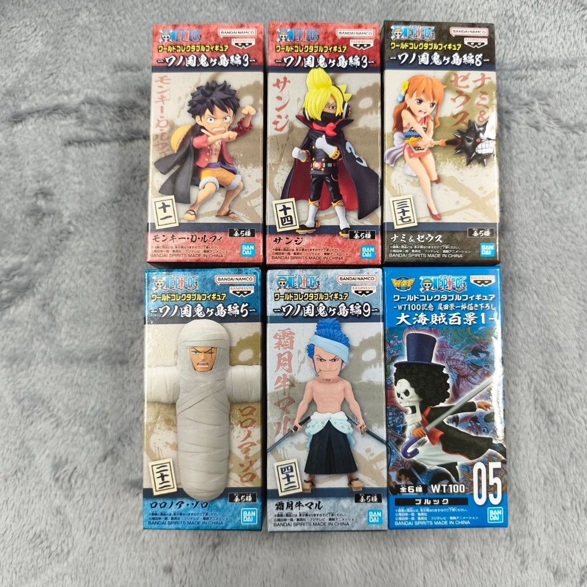 One Piece World Collectable Figures 6-Piece Set Wano Country Onigashima Arc One Hundred Great Pirate Portraits