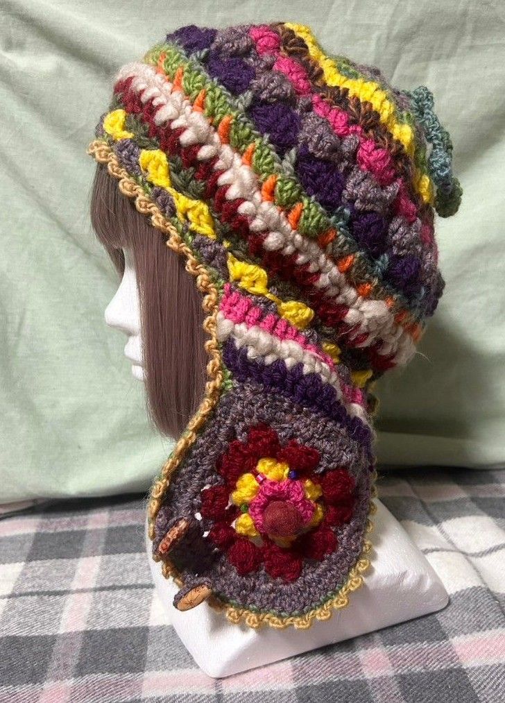 耳当てつきパイロット帽子ハンドメイド
