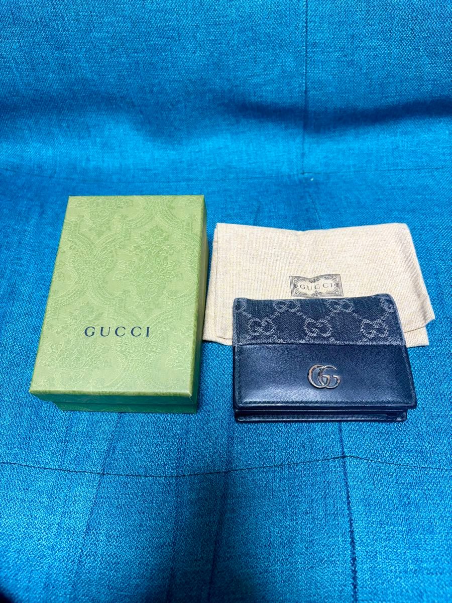 GUCCI Gucci GG Canvas Interlocking G Bifold Wallet Black with Box