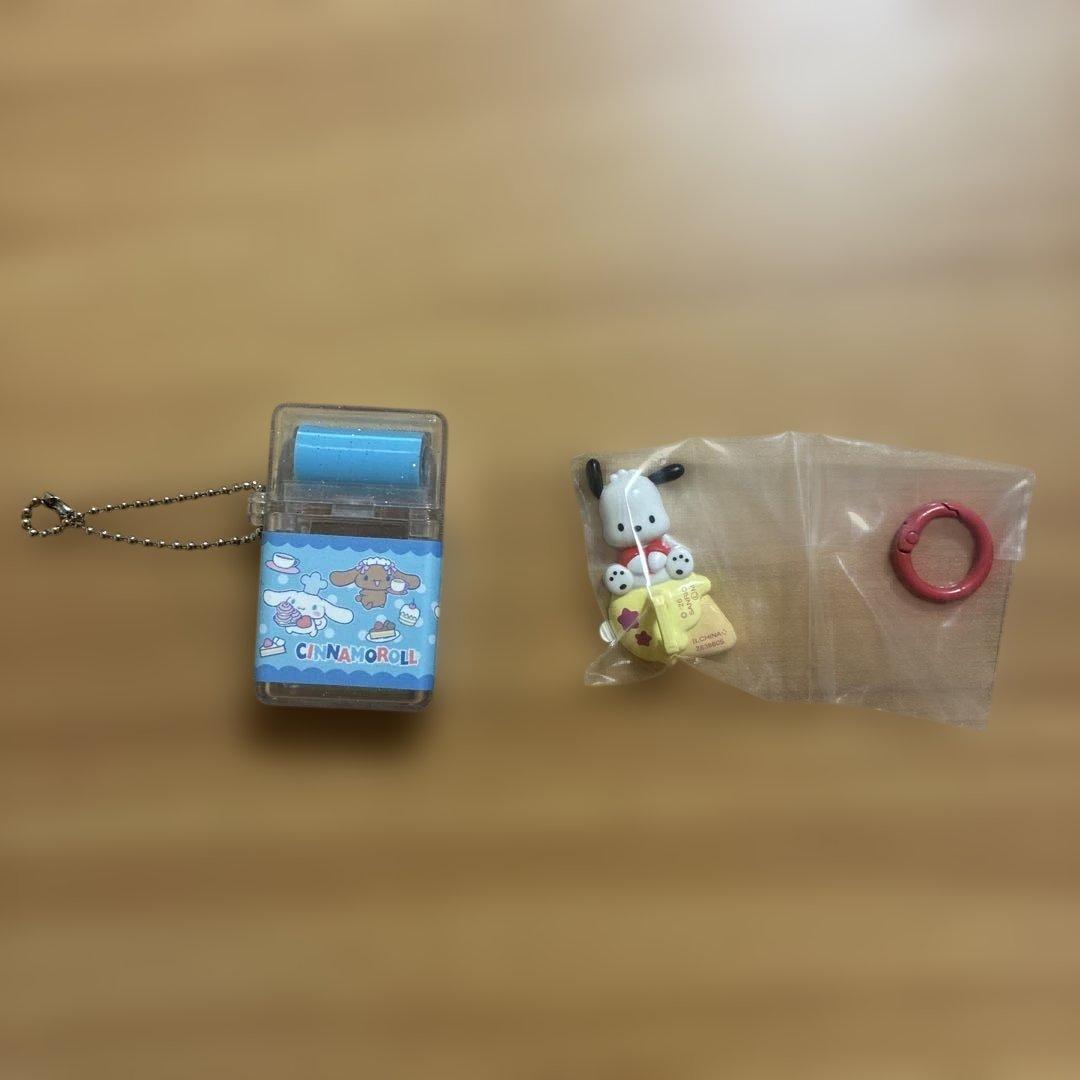 Sanrio Eraser Roller Style Keychain Cinnamoroll Pochacco