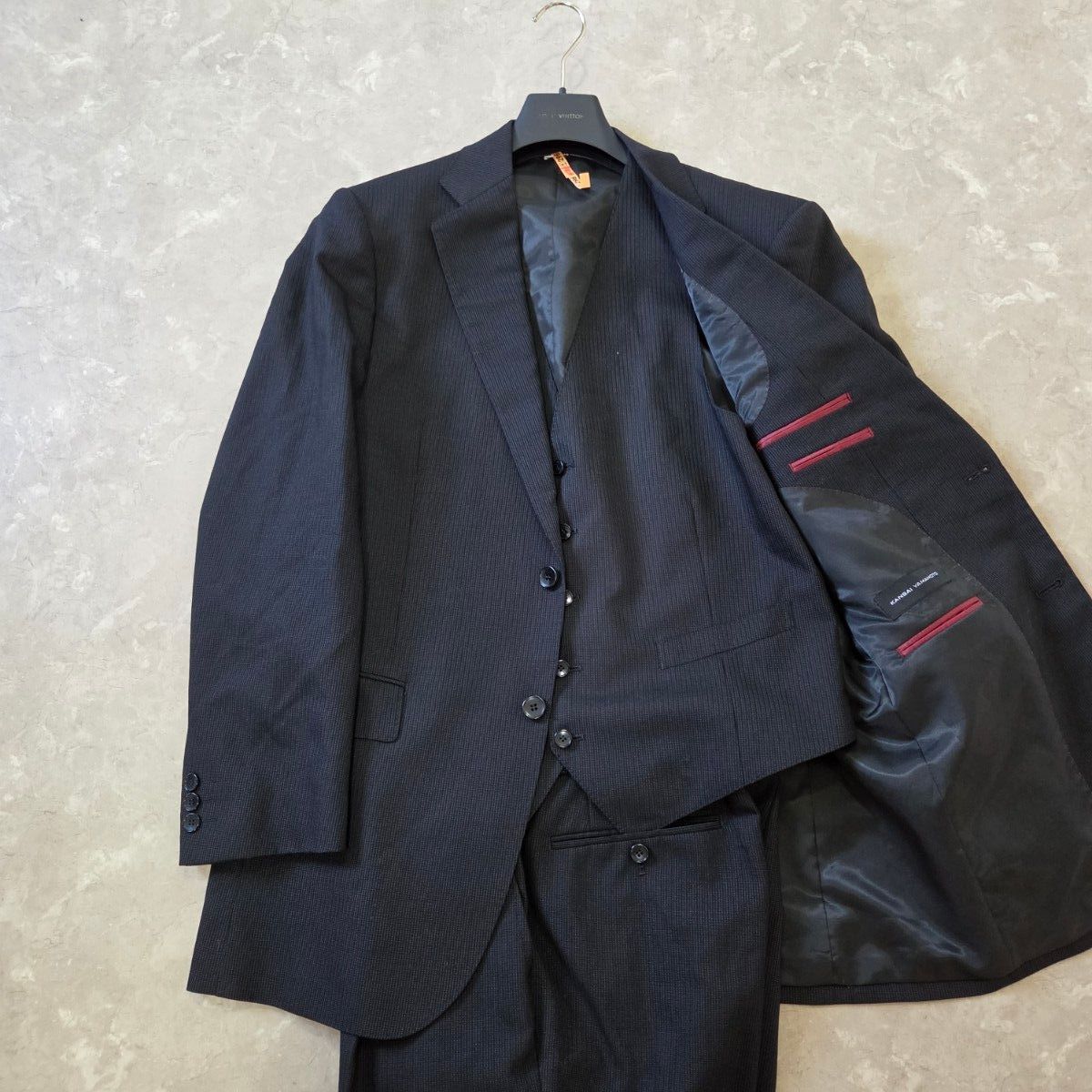 Cansiyamamoto sleepeace XL A7宽黑条纹90's设置3件vintage 3按钮