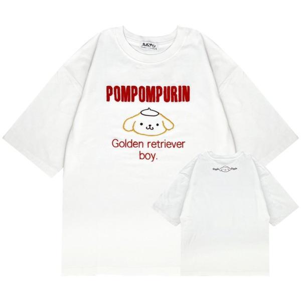 Pompompurin 女士短袖 T恤 针织衫 刺绣 宽松剪裁 春夏 宽松 pp2162-77