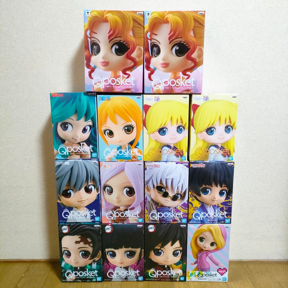 ★最终降价★【未开封】Qposket 鬼灭之刃 浪客剑心 美少女战士 福星小子 海贼王 EVA 手办14件套+赠品