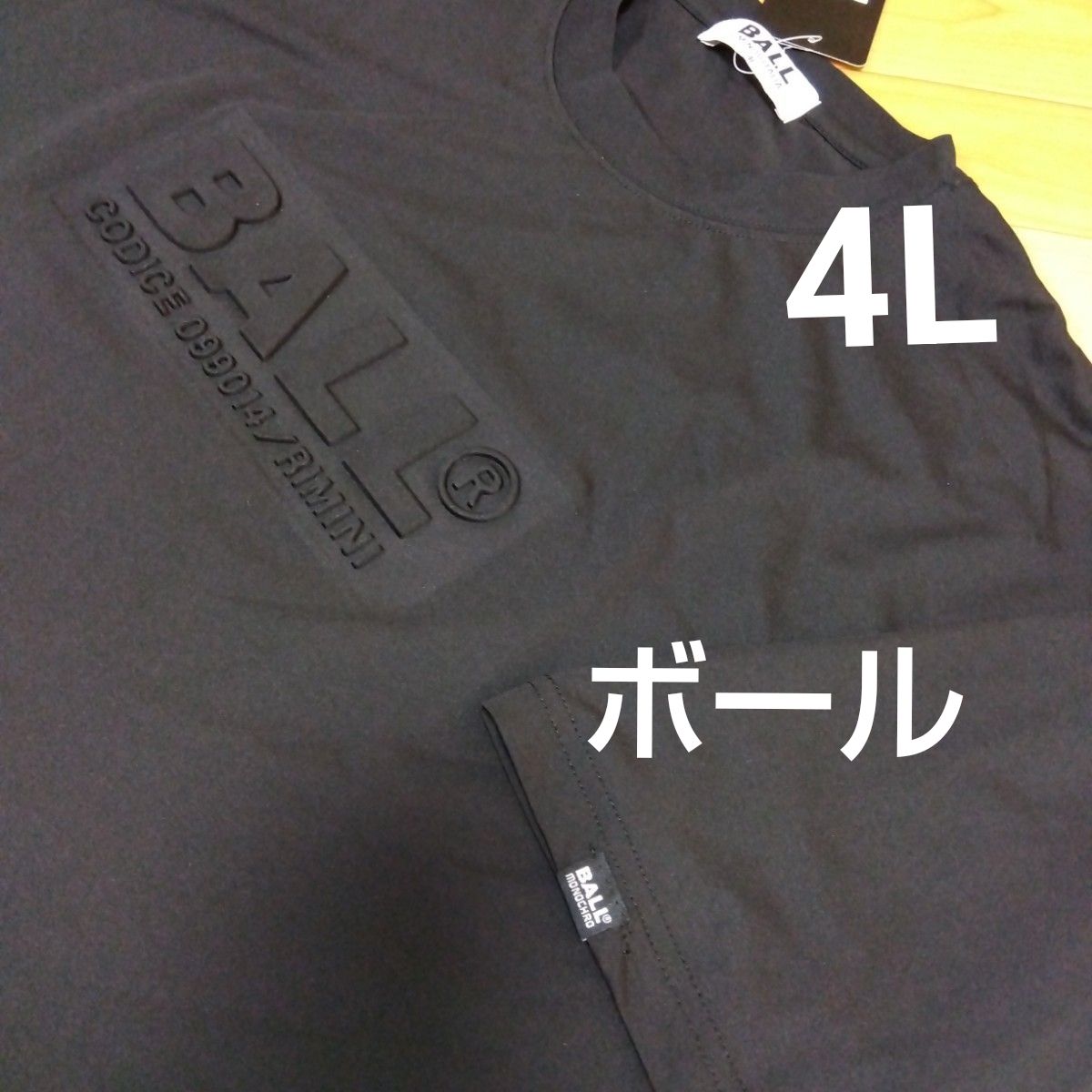 4L 球 BALL 意大利 全新 短袖T恤 上衣 压花工艺 黑色 男士 绅士 户外 高尔夫服装 吸汗速干