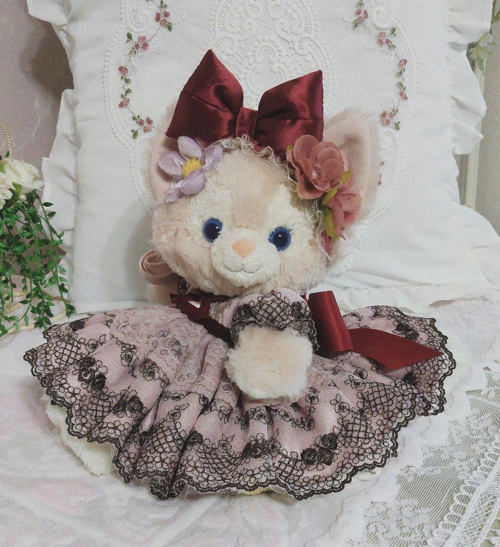 【Tulle Lace Dress】 Mauve Pink Linabel Shoulder Size