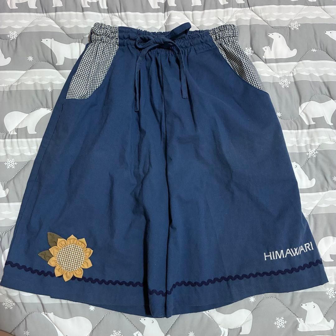 サイズM〜L ショートパンツ ひまわり チェック ゆったり