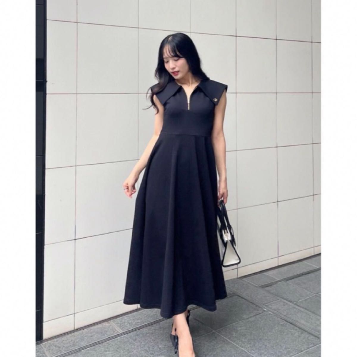anmille オープンバックカットソーOP ブラック　BK アンミール　ワンピース　ロングワンピース