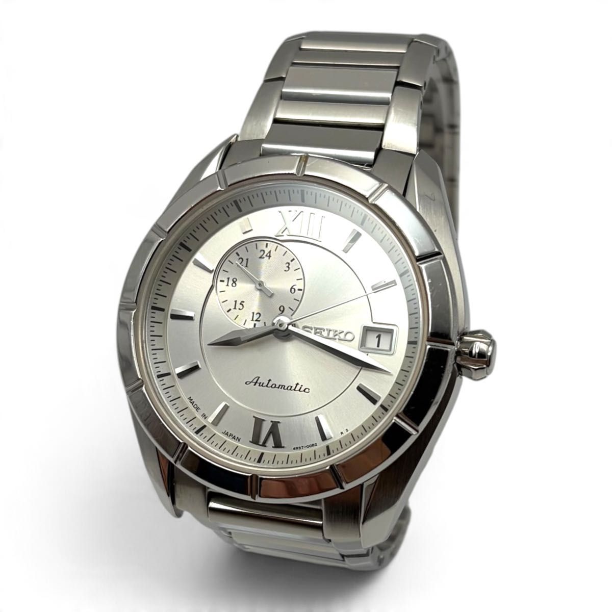 【稀有】 SEIKO Presage 自动机械表 24小时计时 日期显示 银色表盘