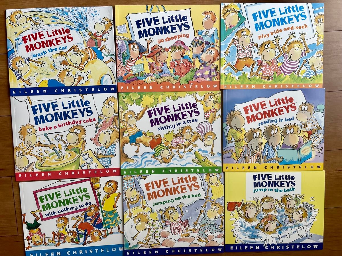 《Five Little Monkeys》系列 英文绘本 9册套装 艾琳·克里斯特罗