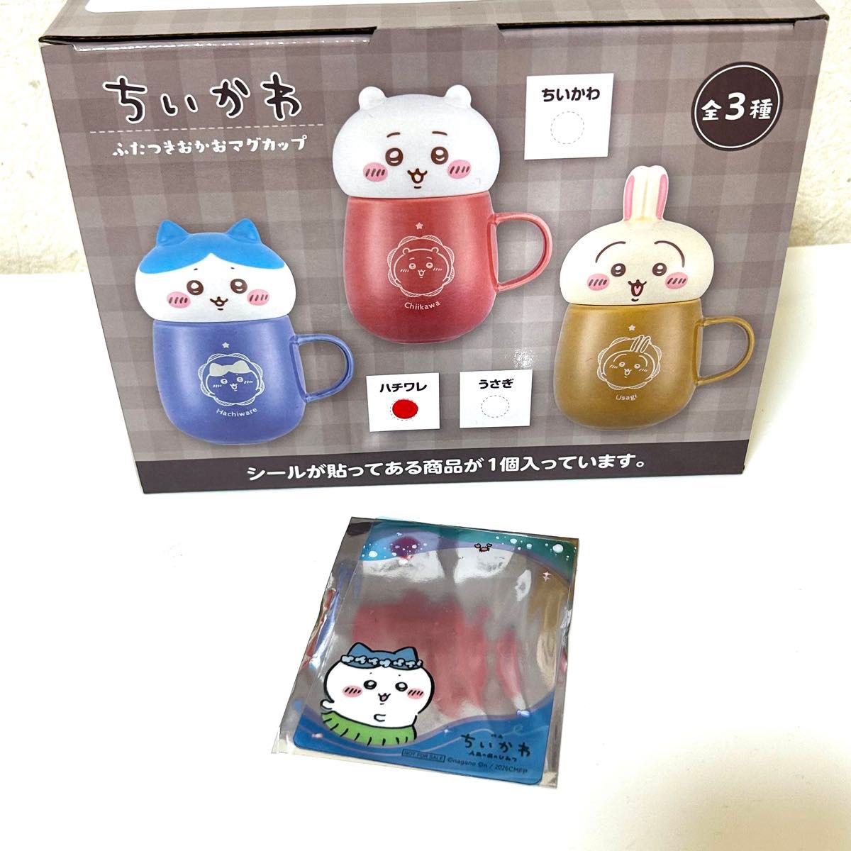 Chiikawa Two-Sided Face Mug Hachiwara & Clear Card