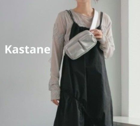 Kastane 卡斯塔内 双口袋肩包 银色