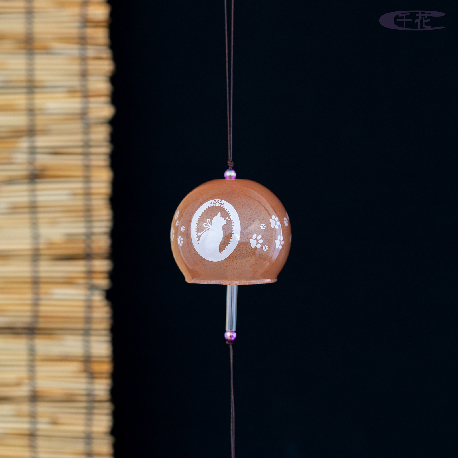 玻璃风铃*猫C*背景巧克力棕色[ ID : M13057-1 ]