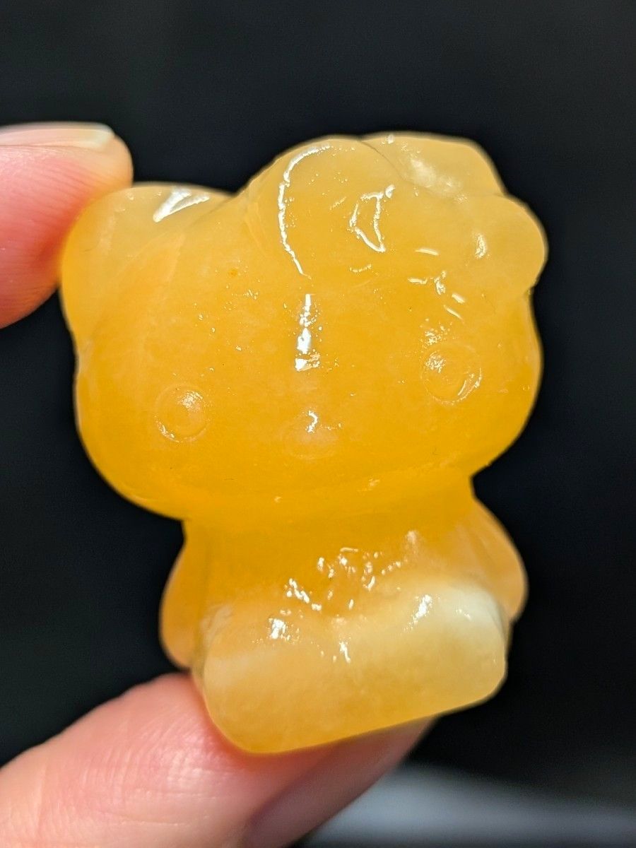 天然石オレンジカルサイト　ハローキティ　キティちゃん　置物　★新入荷★