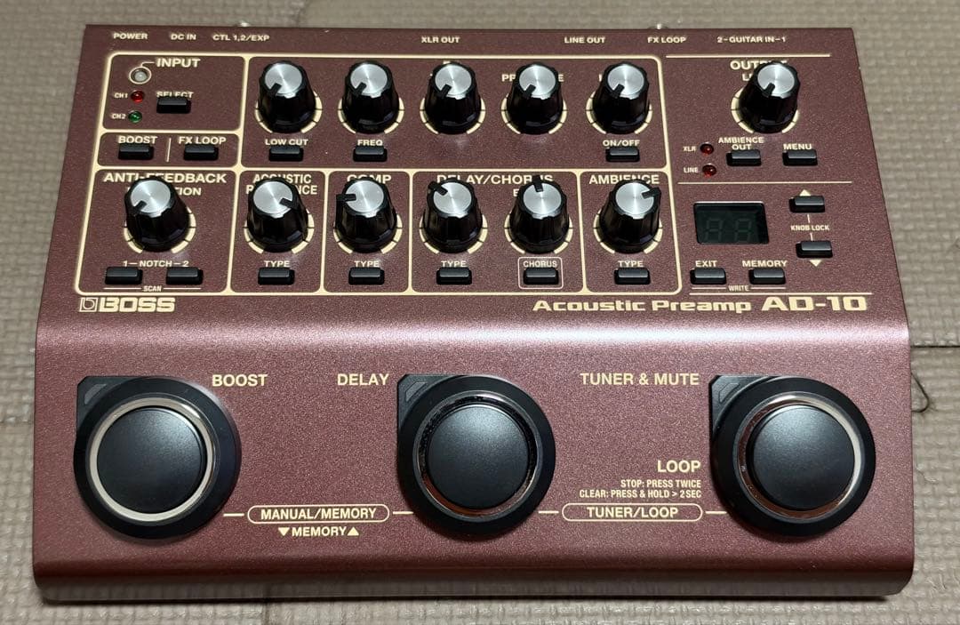 【2026年1月购买新品】BOSS AD-10声学前置放大器