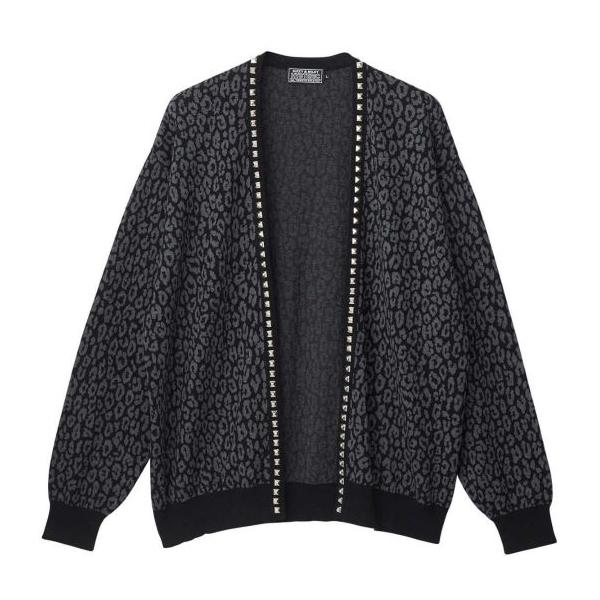 HYSTERIC GLAMOUR ヒステリックグラマー 2026年・秋冬新作 レオパード柄ジャガード スタッズ カーディガン 02263ND07