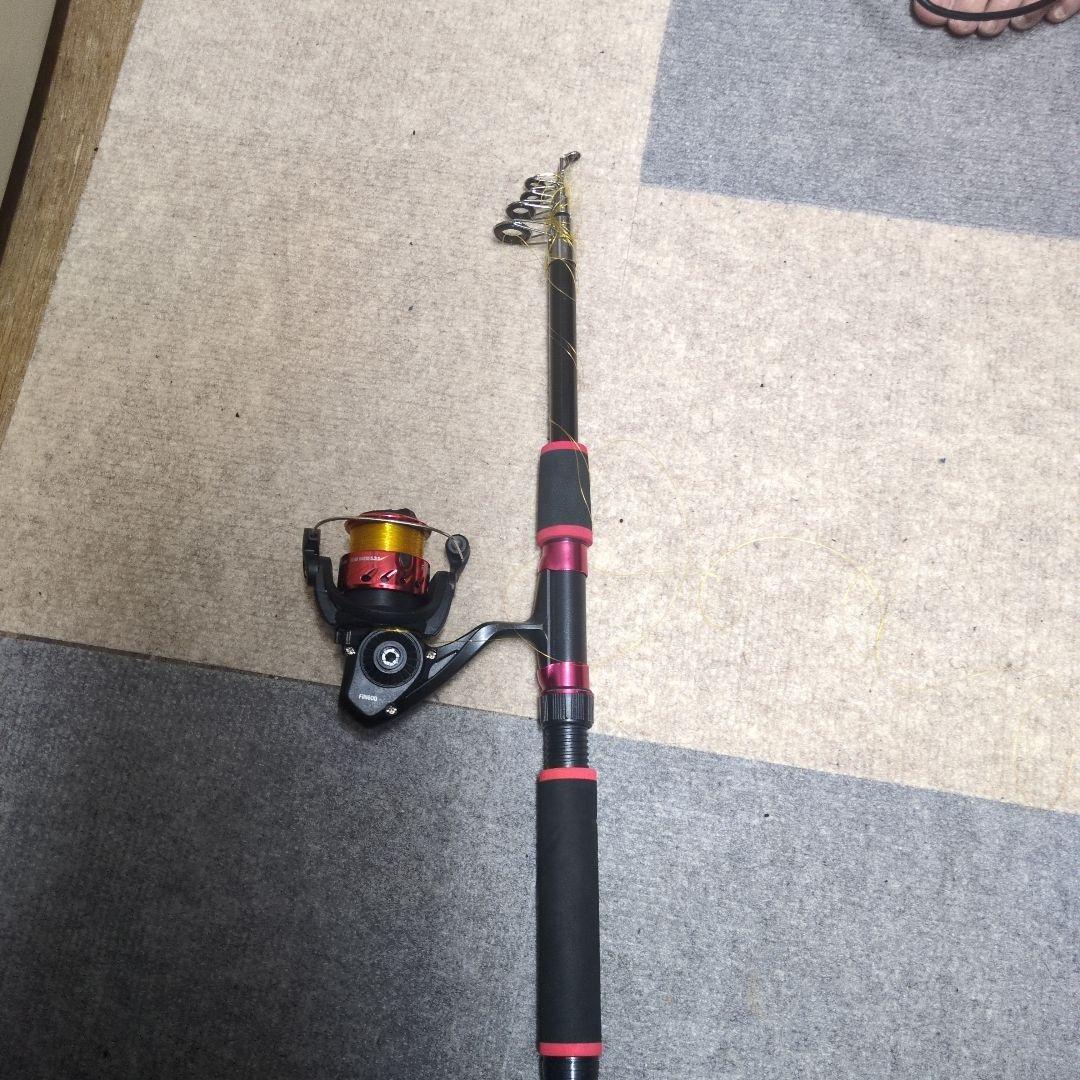 小型钓竿套装带旋转卷轴