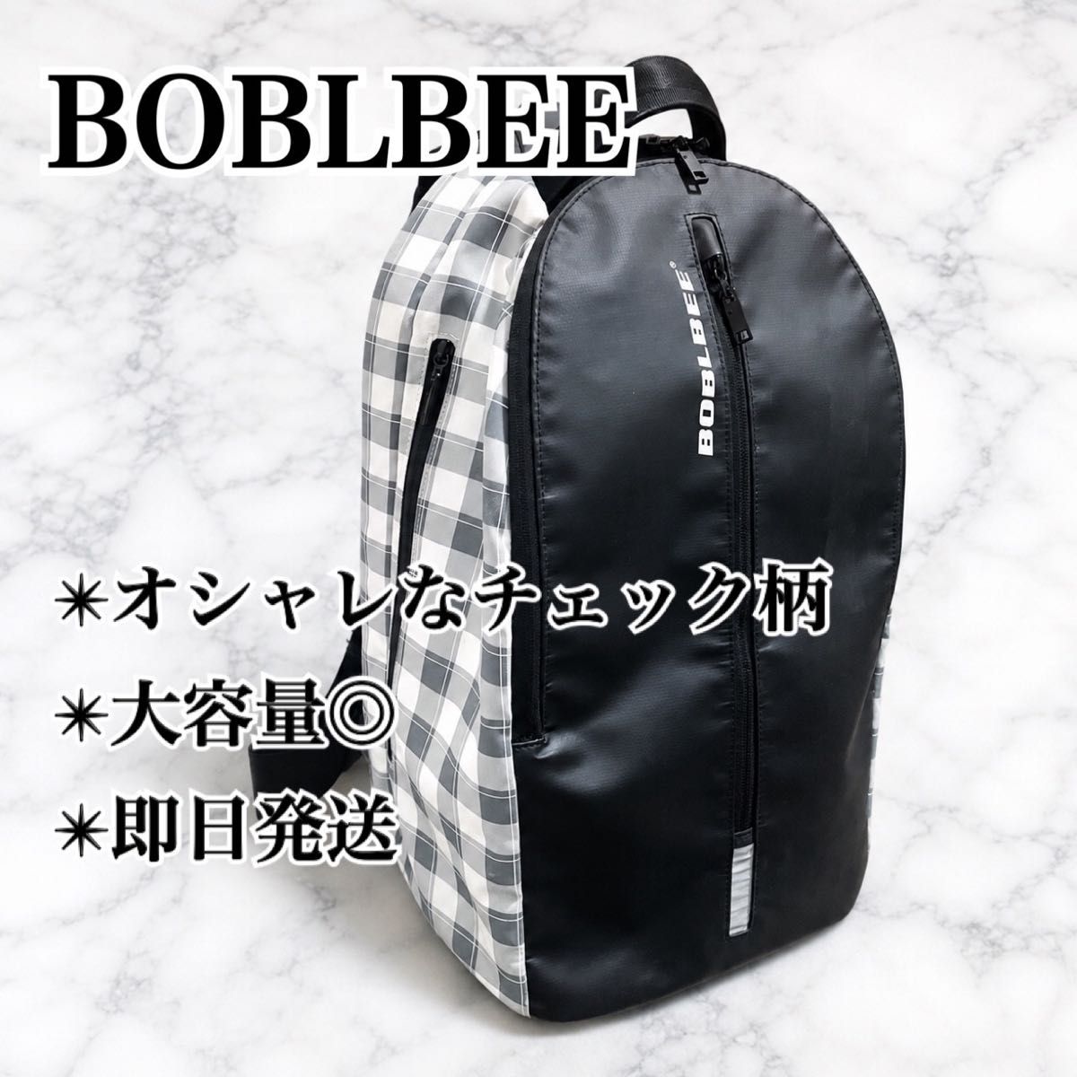 【Same-day shipping◎】 BOBLBEE Bobblebee Backpack Check Pattern Large Capacity◎ Rucksack