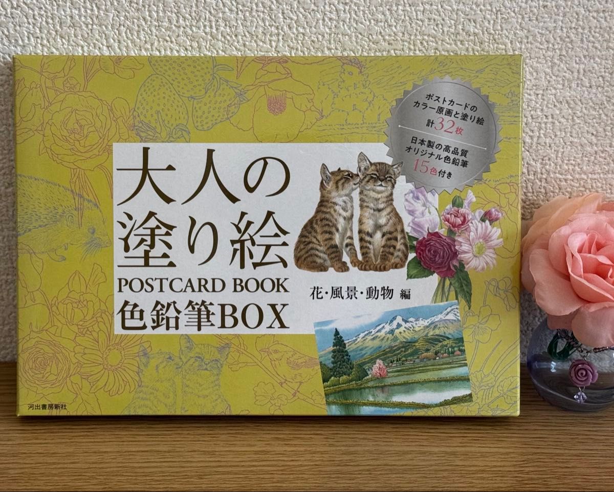 成人涂色书 POSTCARD BOOK 彩色铅笔 BOX 花卉·风景·动物篇 新版 (成人涂色书) POSTCARD BOOK )