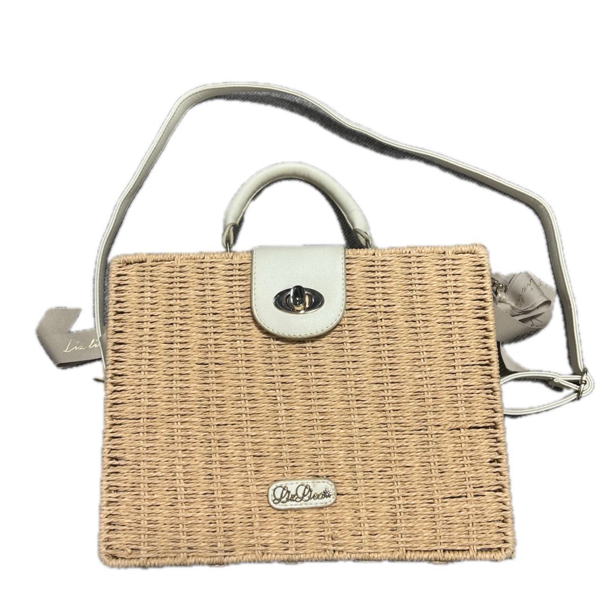 Riz Lisa Basket Bag Shoulder Bag Side Ribbon
