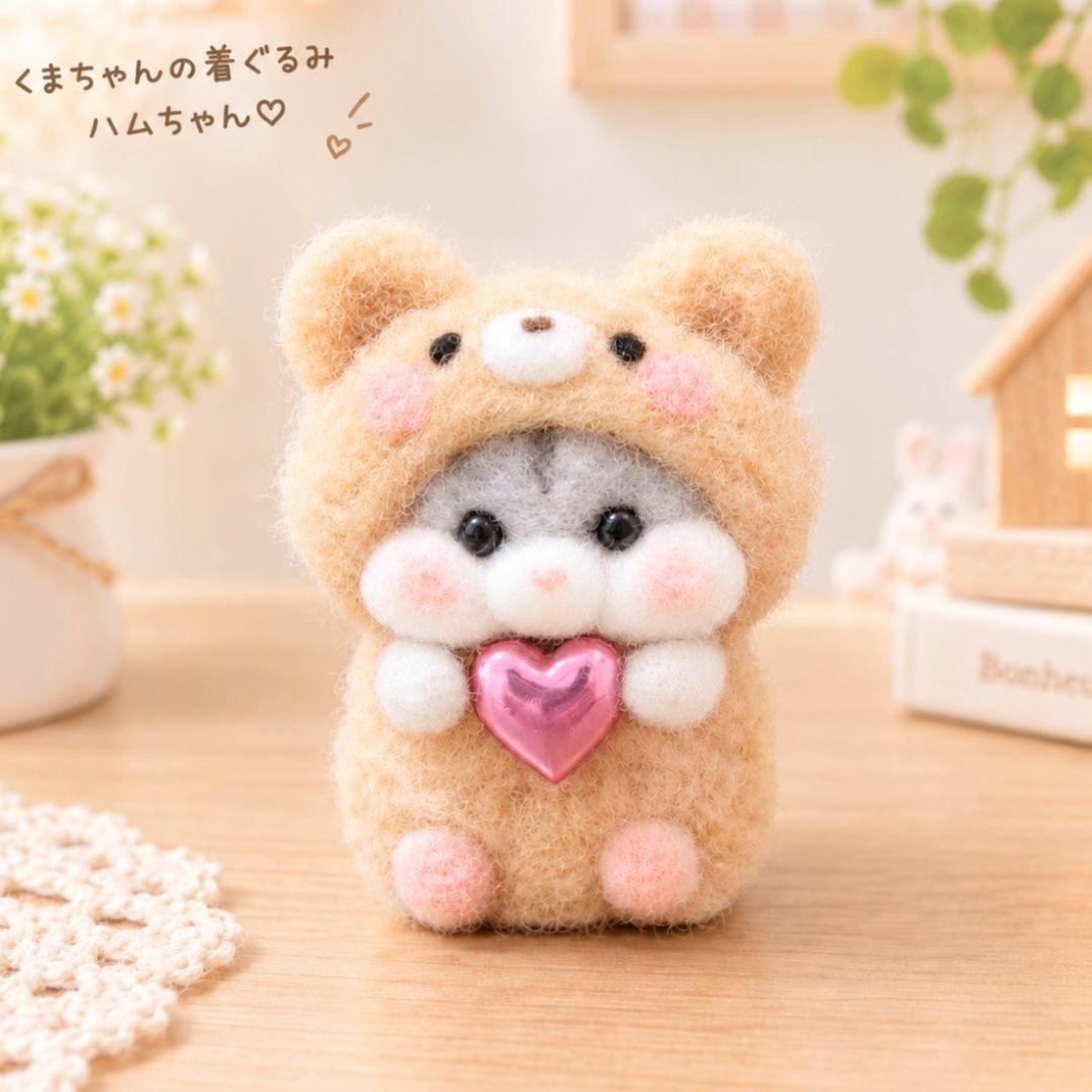 Plush Hamster♡ Hamu-chan Wool Felt Handmade Hamster Plush Doll