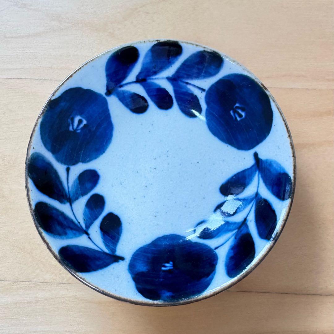 调味碟 花纹图案 蓝染风格 花卉图案 陶器 小碟 盘子 日式餐具 蓝色 花卉图案