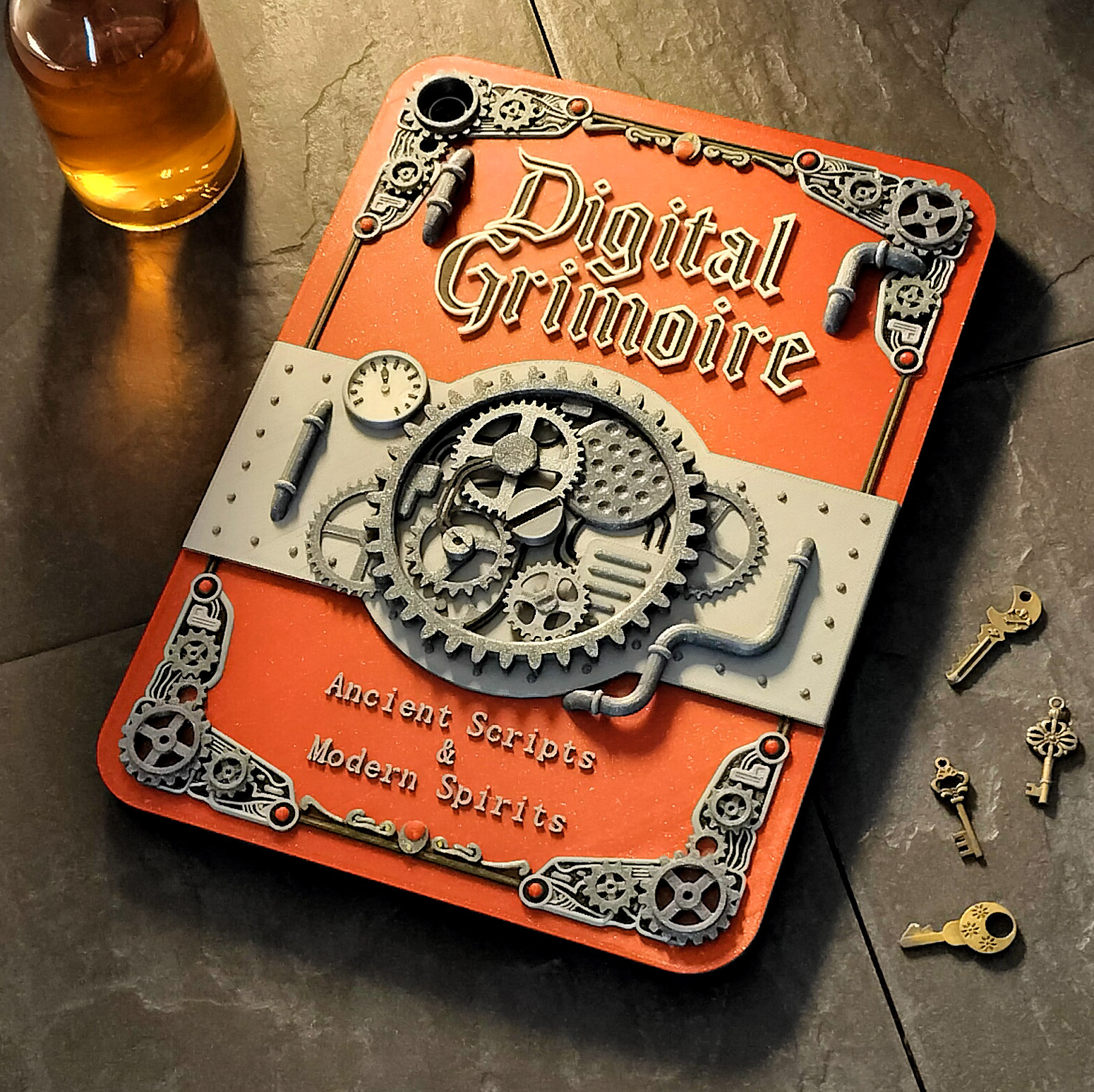 【适用于iPad第10、11代】3D打印保护壳“Digital Grimoire”——蒸汽朋克·魔导书款