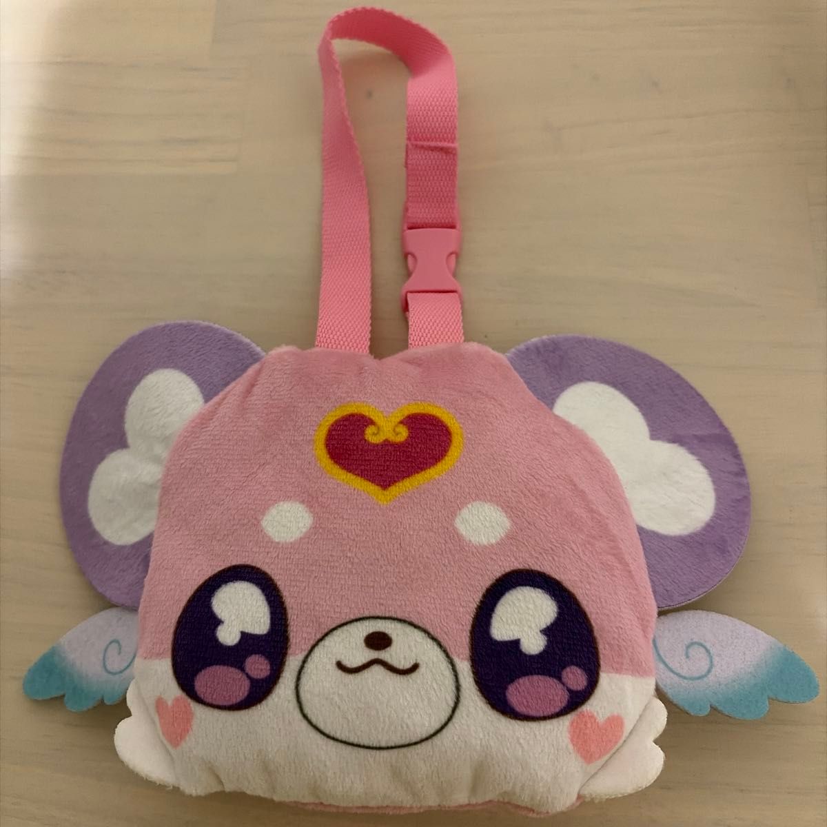 Detective Pretty Cure Face Stuffed Pouch Pink With Poctin Strap