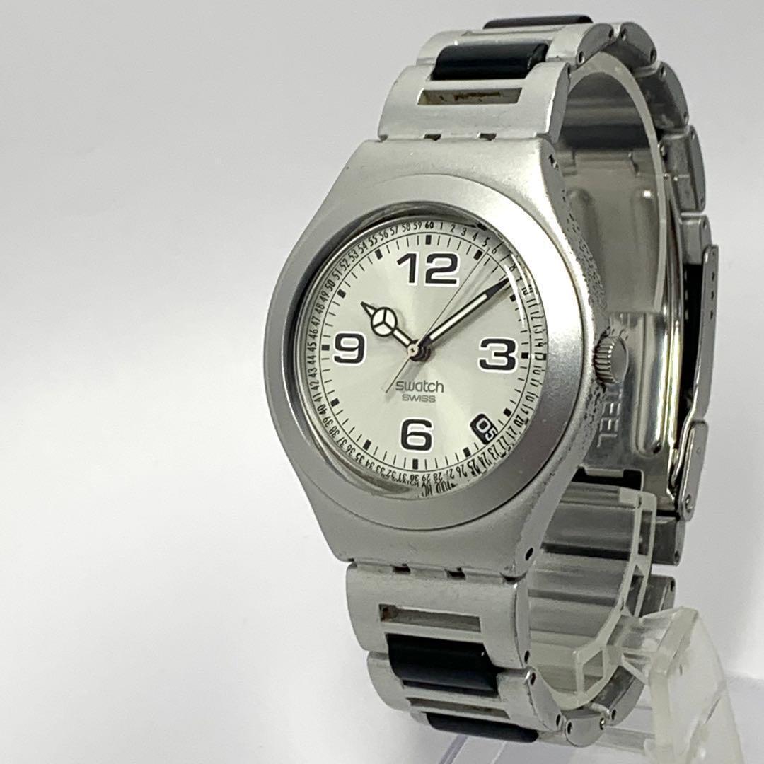 ☘Available item 712 Swatch IRONY Swatch QZ Silver wristwatch with date