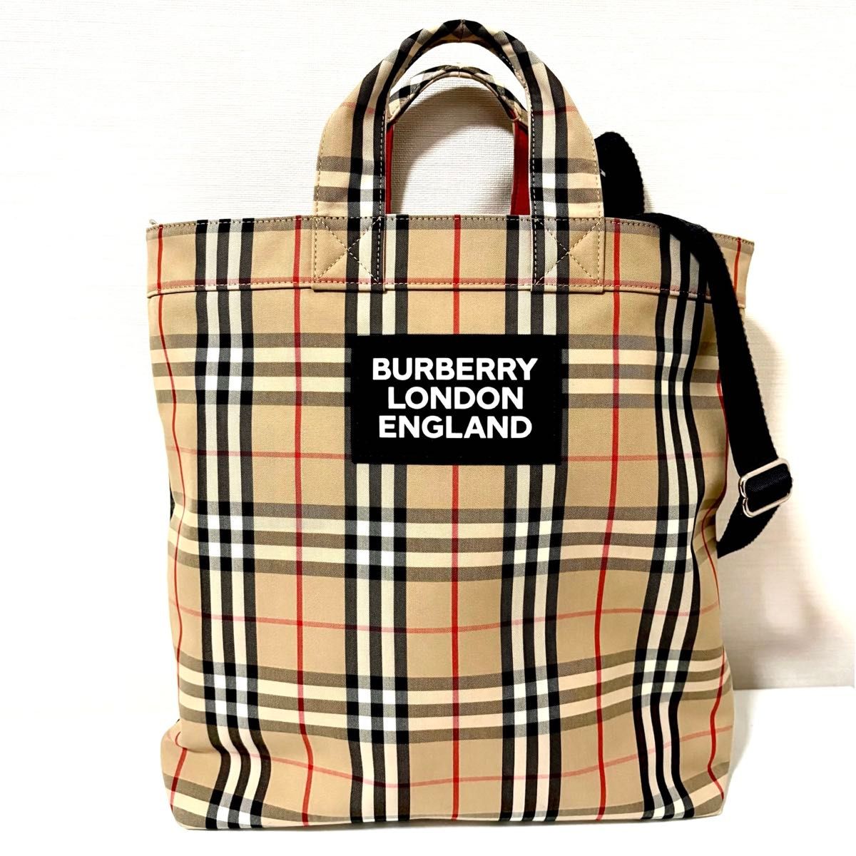 BURBERRY Vintage Check Nylon 2-Way Tote Bag Burberry Nova Check