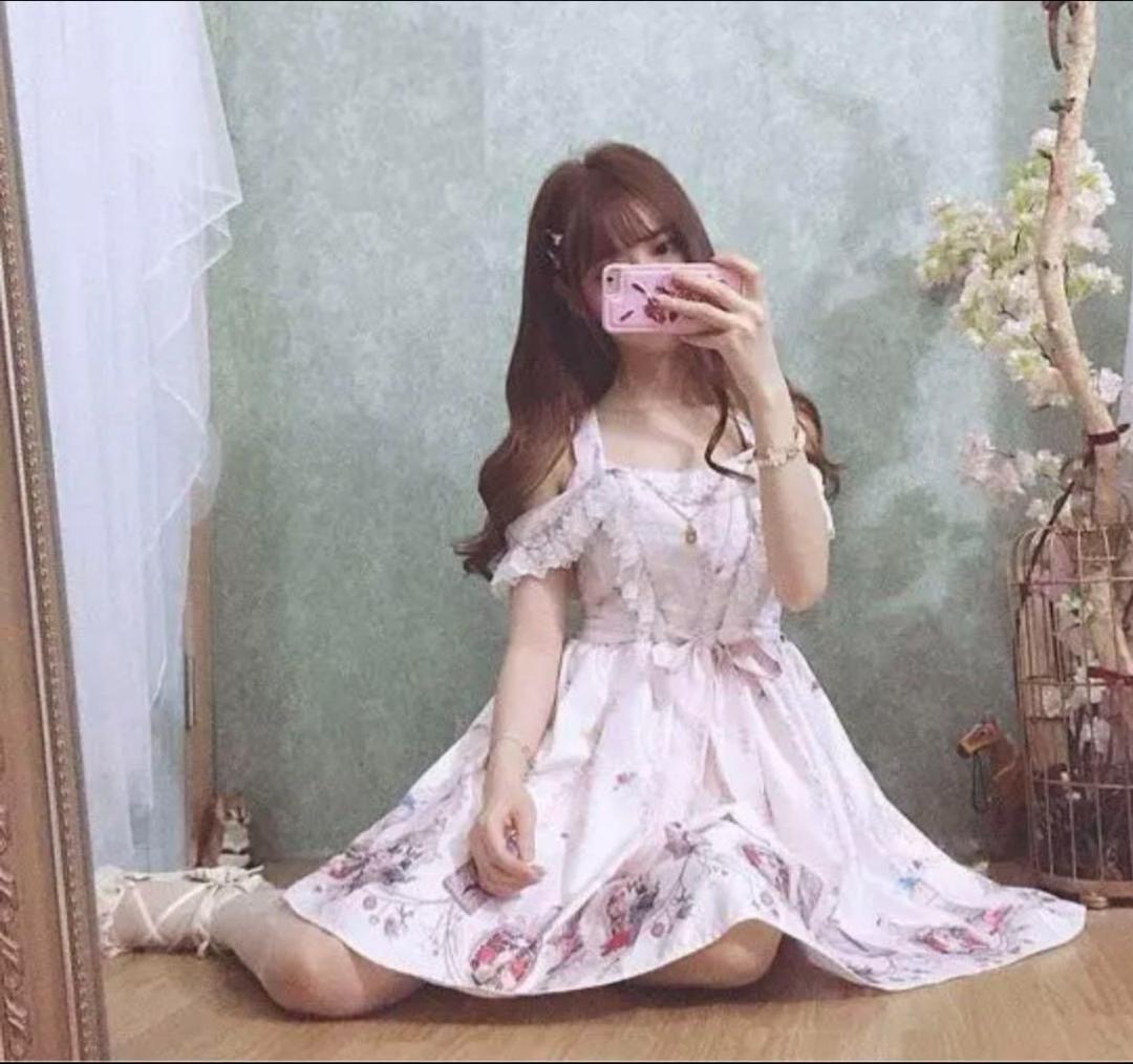 ☆仅剩1件☆天使庭园主题 梦幻玫瑰与鸟笼❤连身裙 M