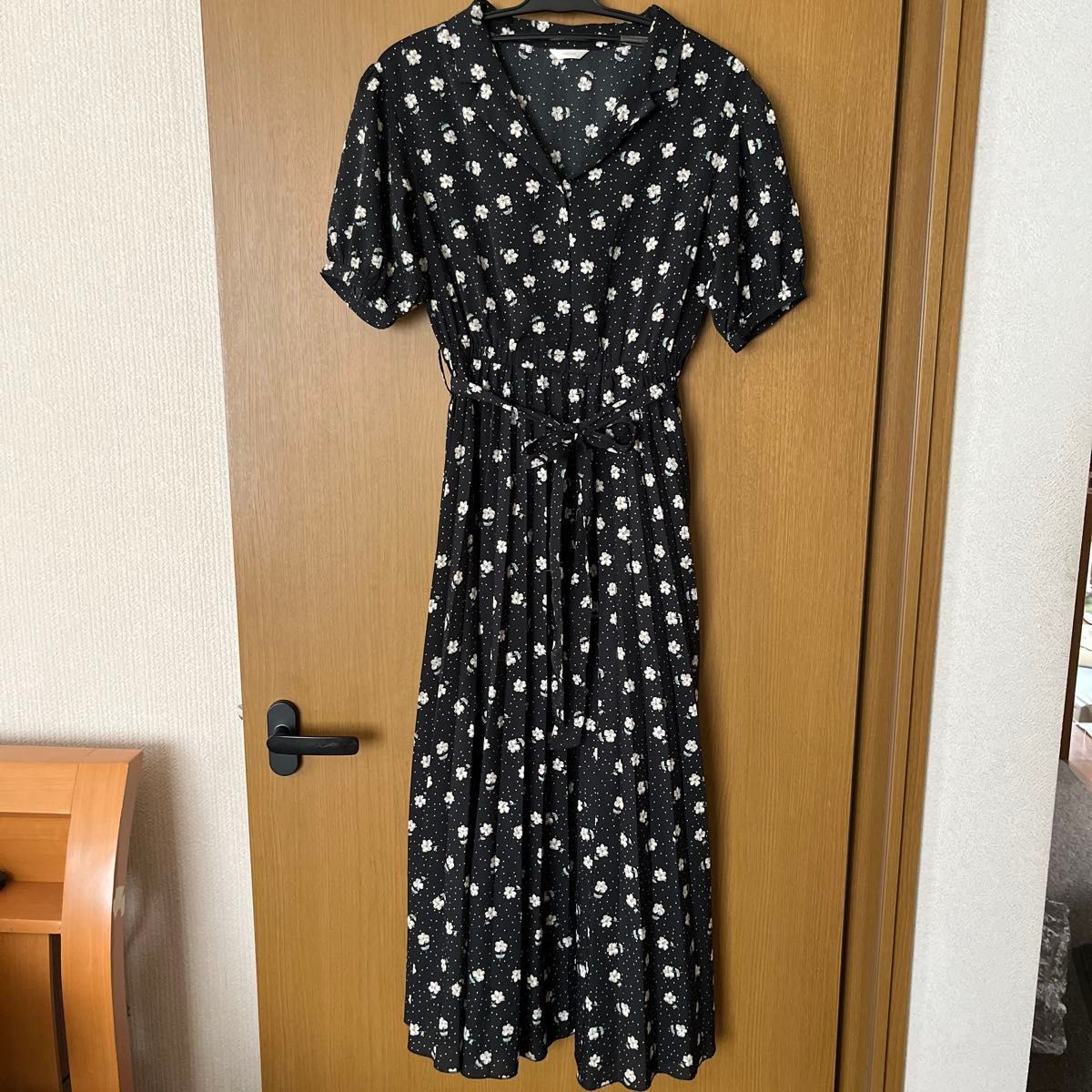 阿普勒朱尔 花纹短袖衬衫连衣裙