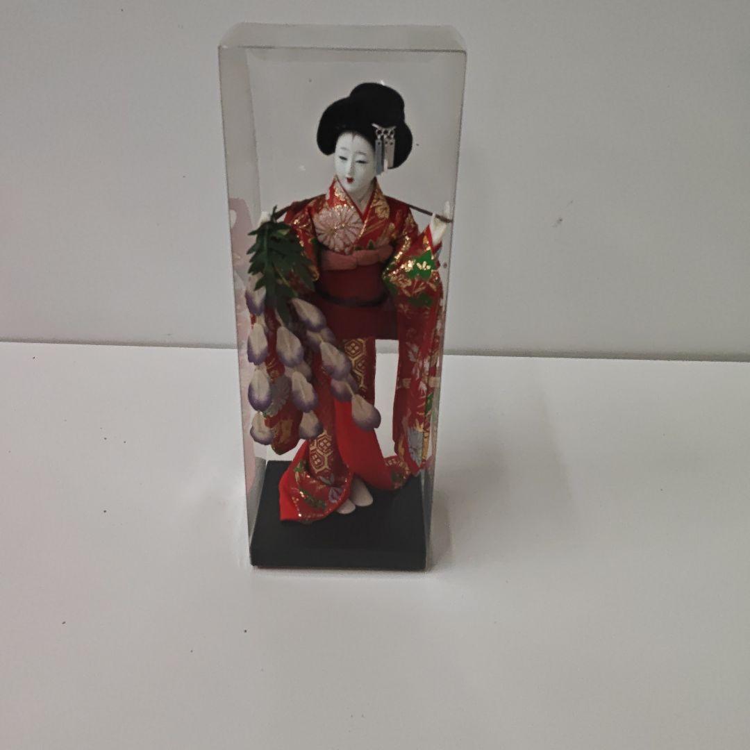 Japanese Doll Maiko with Wisteria Flower Ornament