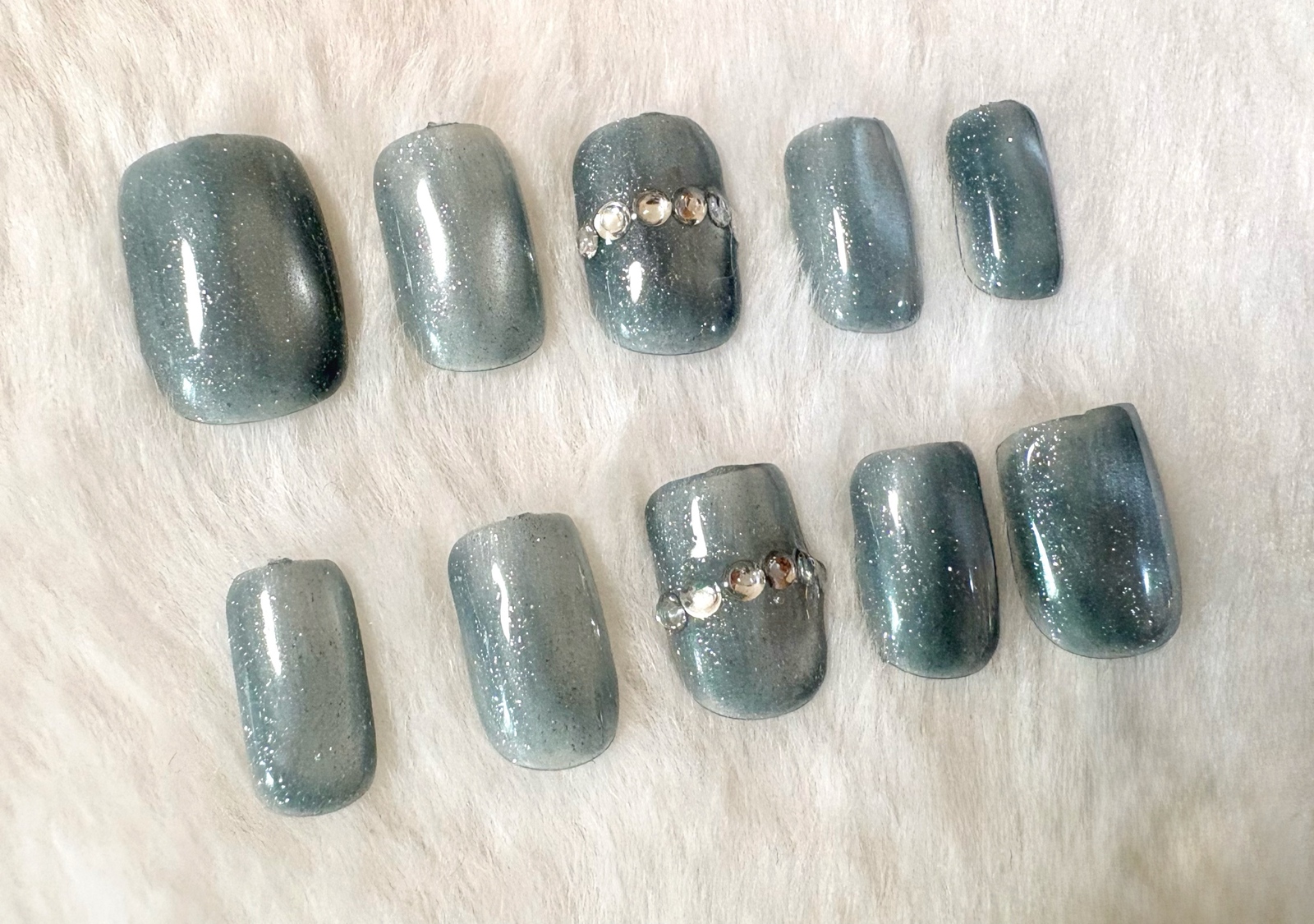 【 Item for sale, next-day shipping | Churun Dusky Blue Magnet Nail ♡♡ Magnet Dusty Color Dusky Blue Mature Style Churun Nail Tip Sparkling Light Blue