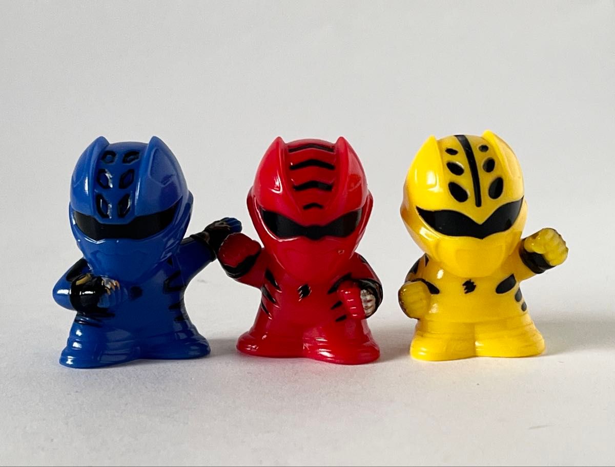 Juken Sentai Gekiranger Soft Vinyl Finger Figures 3-Pack - GekiRed, GekiBlue Mini Figure Soft Vinyl Figure Superhero Series