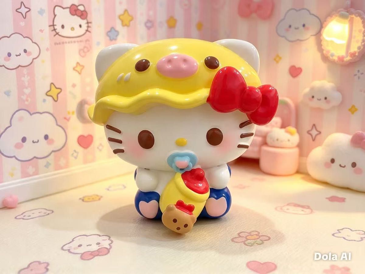☆First Come, First Served! 3 Sets! Ultra High-Quality Super Cute Baby Kitty 3D Figure 4.8cm Super Big Size 73g Not Postable
