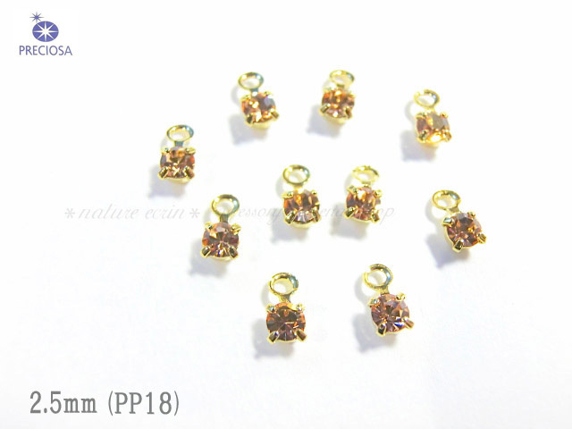 (20个装)水钻吊饰(2.5毫米)(PP18)(浅桃色/K16GP)(施华洛世奇制造)【8400】