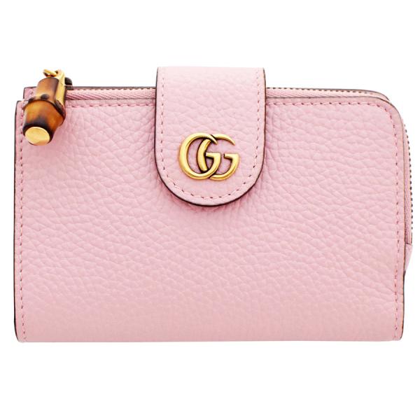 古驰 钱包 GUCCI 二折钱包 女款 带竹节设计 739498 粉色