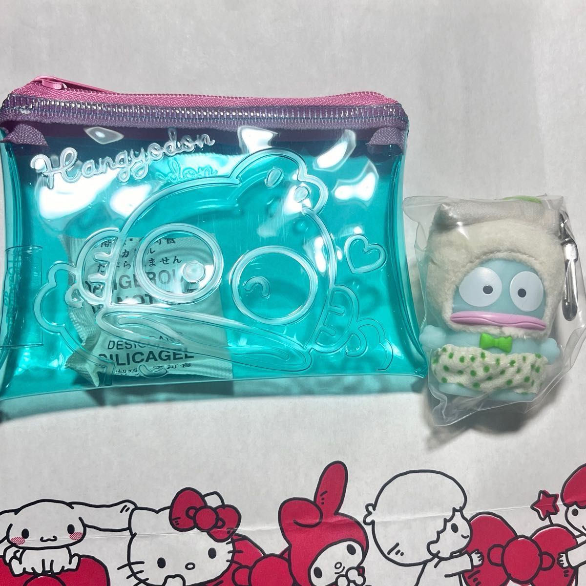 Sanrio Hangyodon Clear Pouch Chibitto Mo Marker 3-Piece Set